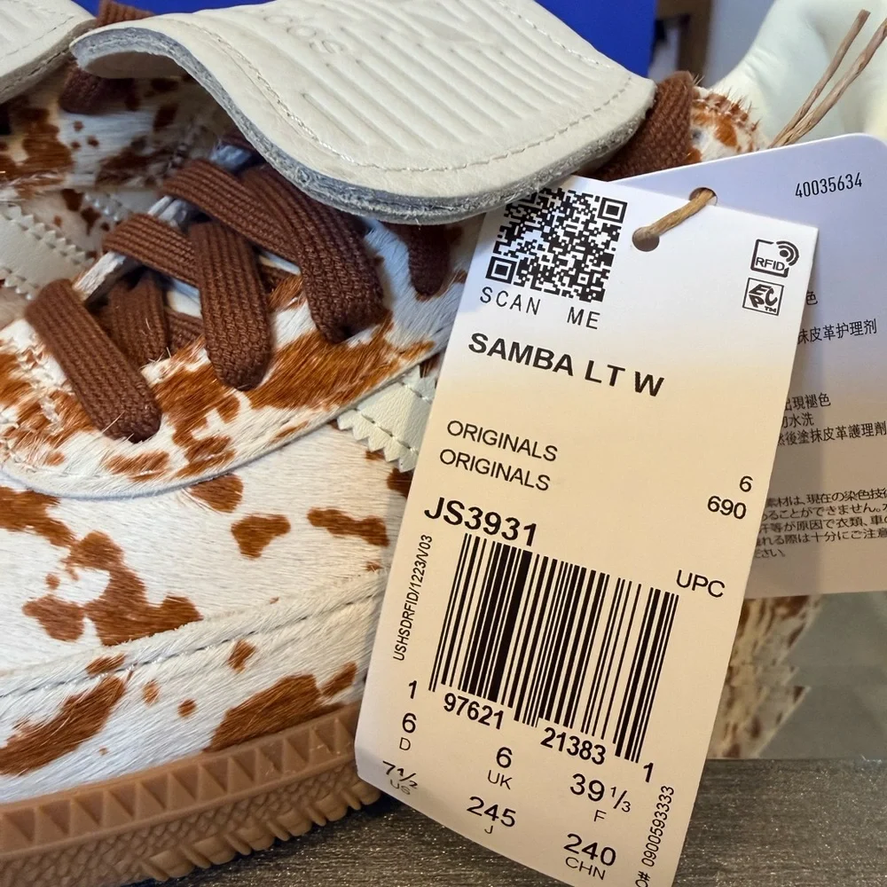 Adidas Samba LT W Sneakers - Brown and White COW print 7.5 New!! - Picture 6 of 6